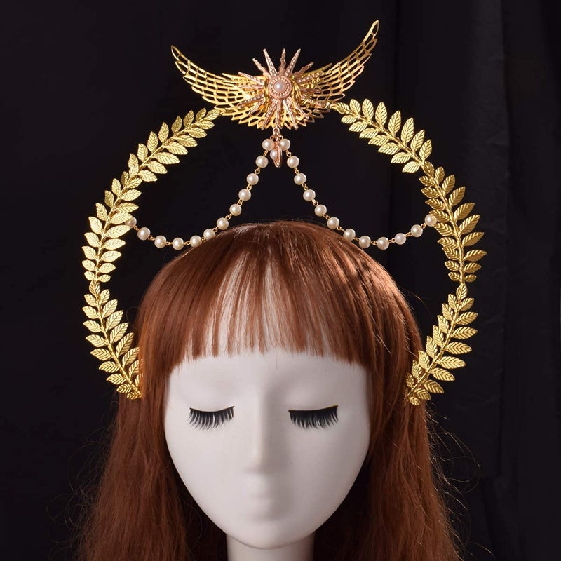 BLESSUME Halo Crown Mary Goddess Headband Women's Halloween Costume Goddess Headpiece (Style 22) - Image 3